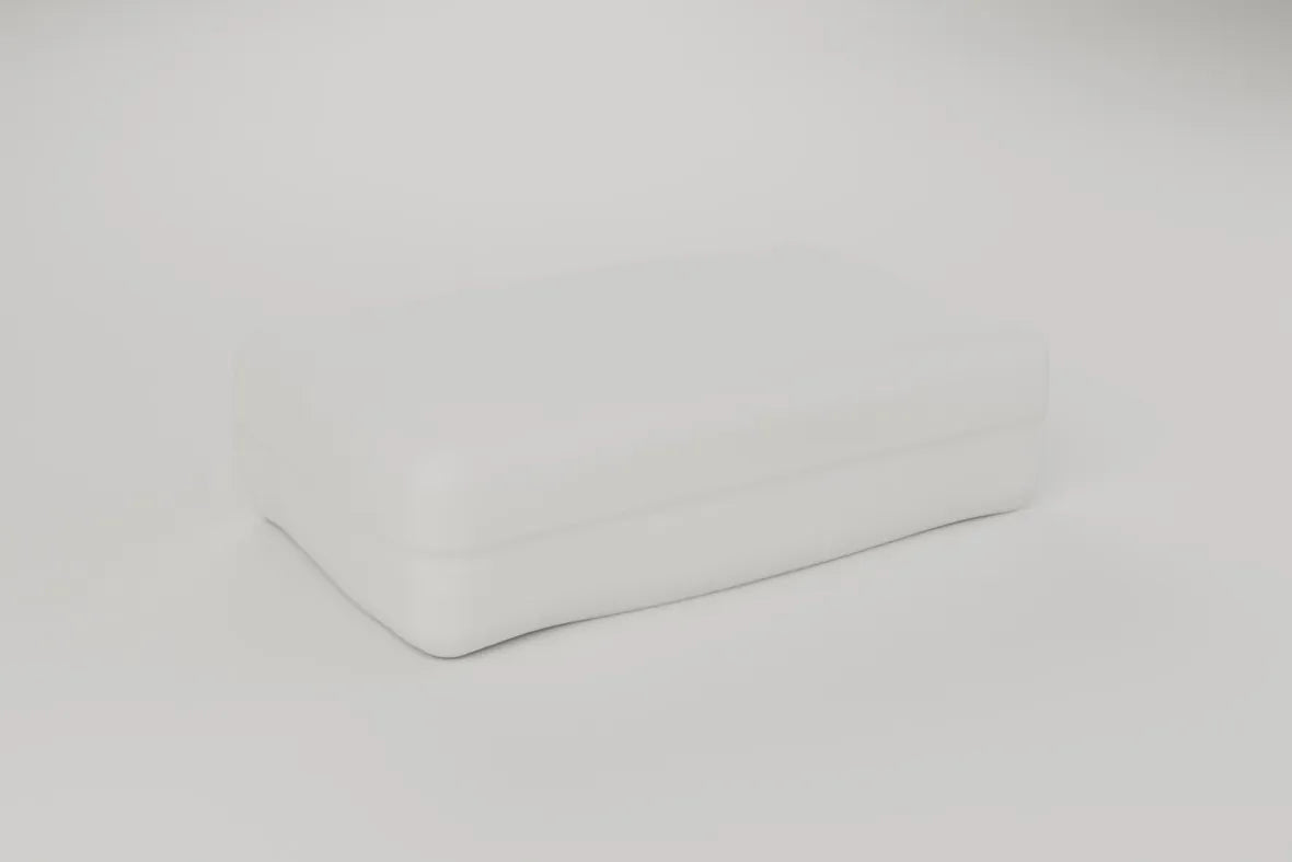 The down-alternative pillow on a pale studio ground. Rendering, not a photograph of shipped goods.